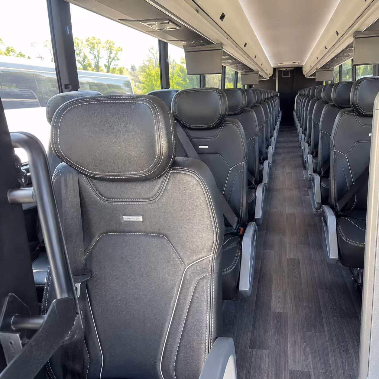 clifton charter bus rental interior