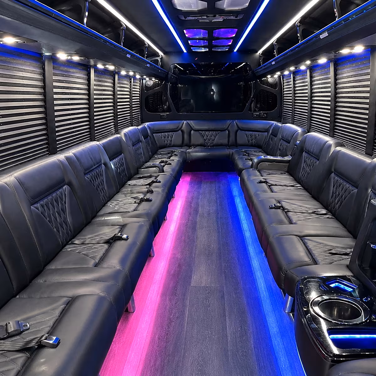 new york city party bus rental interior